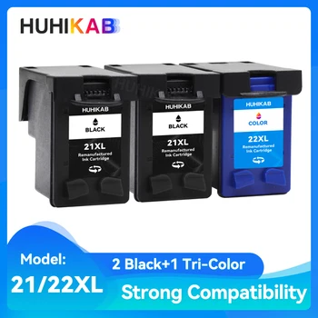 HUHIKAB Vervangende Inkt Cartridge Voor HP 21 22 XL Voor HP21 Voor Deskjet-F2180 F2200 F2280 F4180 F300 F380 D2300 Printer