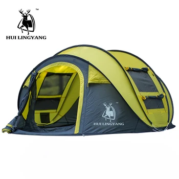 HUI LINGYANG gooien tent buiten automatisch tenten gooien pop-up waterdichte camping wandelen tent waterdicht grote familie tenten