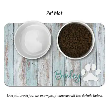 Huisdier Placemat Waterdichte Pet Mat Hond Mat Kat Mat PU Lederen Pet Food Pad Pet Darm Drinken Mat Hond Voeden Placemat Aangepaste Naam