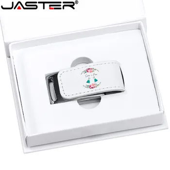 JASTER Aangepaste Logo Voor USB 2.0 Flash USB-stick 64 GB 32 GB 4 GB 8 gb 16 gb Stick Leer Usb+Geschenken-Vak(meer Dan 10pcs Gratis Logo）