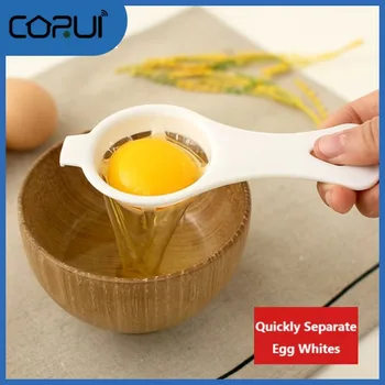 Keuken-Het Bakken Van Het Ei Scheidingsteken Mini Eieren Handige Tool Ei Lepel Nieuwe Kunststof Met Siliconen Houder Ei-Filter Wit Huishouden