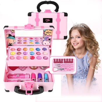 Kids Make-up Cosmetica Box Prinses Make-up Meisje Toy Play Set Lipstick, oogschaduw Veiligheid Niet giftig Speelgoed set voor Meisje Cadeau