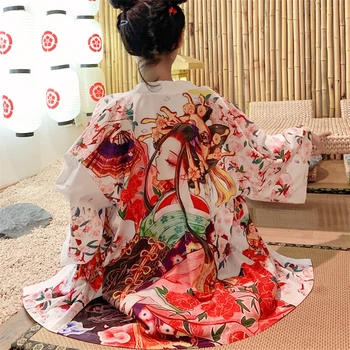 Kimono Vrouwen Japanse Yukata Vrouwelijke Aziatische Vrouwen Kleren Jas Shirt Vrouwen Traditionele Japanse Anime Haori Kimono ' S