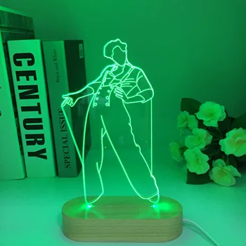 Kunst Houten Harry Figuur 3D Night Light Touch Projectie Stijl Display Geschikt Voor Geschenken kinderkamer Decoratie Bedside Lamp