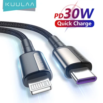 KUULAA 30W met USB-C Kabel voor iPhone 14 13 Pro Max Snel op te Laden, PD-Kabel Type C naar lightning Kabel voor de iPhone 12 mini pro max koord