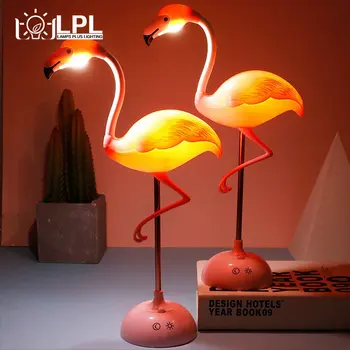 LED Flamingo ' s Nachts Lichte Aanraking Lezen Tafel Lamp voor Kinderen USB Opladen Woonkamer Slaapkamer Light Decoratieve Verlichting