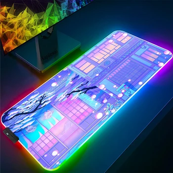 LED Licht Mousepad RGB-Toetsenbord Cover onderlegger Kleurrijk Oppervlak van het Touchpad Multi-size Computer Gamer Alfombrilla Tapijt 900x400mm