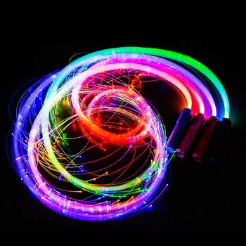 LED-Optische Vezel Zweep Kleurrijke Ultra-Lichte USB-Oplaadbare Gloeiende Dans Zweep voor de Partij Lichte Toon EDM Muziek Festival Rekwisieten