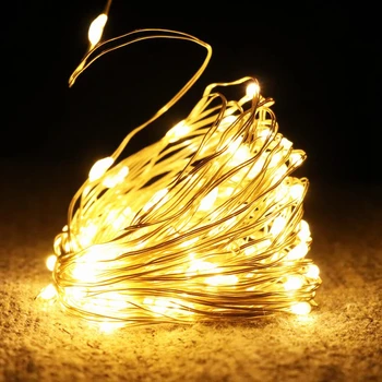 Led-Strings Slinger Lichtjes in de Koperen Draad 1M 2M 5M10M Batterij Verlichting Garland voor de Kerst Slaapkamer Bruiloft Decoratie