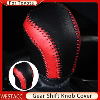 Lederen Auto Gear Kragen Geval Gear Shift Knop Head Cover voor de Toyota Camry 70 Corolla 2019 2020 2021 OP de Accessoires
