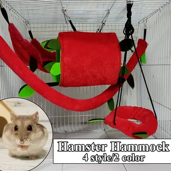 Leuke Pluche Katoen Hamster Hangmat Ronde Schommel voor Ratten, Knaagdier, Kleine Dieren Cavia Fret Double-layer Nesten Huisdieren Benodigdheden
