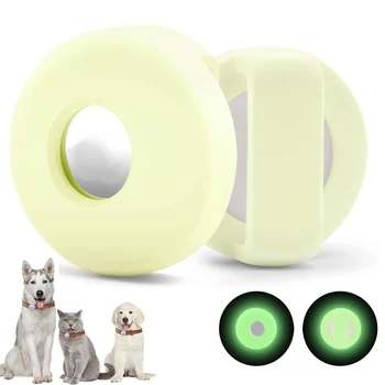 Lichtgevende Siliconen Case Voor Airtag Beschermende Cover Stick naar Pet Collar Kat Hond Locator Tracker Sleeve Voor Apple Lucht Tag Airtags