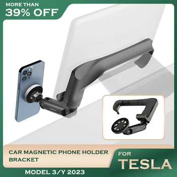 Magnetische Auto Telefoon Houder Voor De Tesla Model 3 Model Y 2023 Schaalbare Verborgen Drijvende Scherm Telefoon Beugel Accessoires