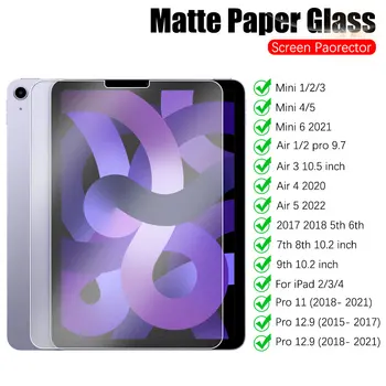 Matte Zoals Paper Voor De Ipad Lucht 4 5 Pro 11 12.9 2022 2021 Gehard Screen Protector Voor Ipad Mini 6 1 2 3 10.2 9 Glazen Generatie