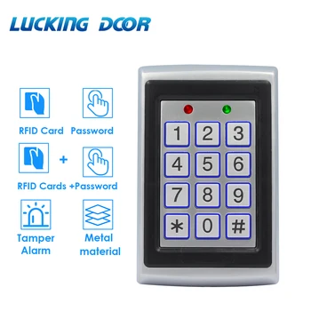 Metalen RFID toegangscontrole EM ID-Kaart Lezer Toetsenbord 2000 Gebruikers 125KHz Deuropener Toetsenbord Key Fobs Met Wiegand 26-Uitgang