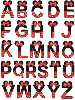 Minnie boog ABCD Kleine letters Kleding stickers aangepaste patch ijzer-op de overdracht