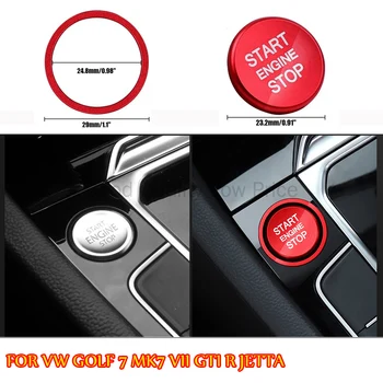 Motor van de auto Start Stop-Knop Ring Ontsteking Bekleding Deksel Decoratie Voor VW Golf 7 MK7 GTI-R Jetta Arteon Passat B8 upgrade Styling