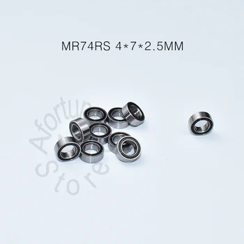 MR74RS 4*7*2.5(mm) 10pieces gratis verzending lagers ABEC-5 Rubber Verzegelde Miniatuur Mini Lager MR74 MR74RS chrome stalen lagers