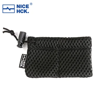 NiceHCK Koord Anti-wikkeling Draagbare Headset opbergtas Cover Black Mini Oortelefoon Mesh Weefsel Bescherming Zakje draagtas