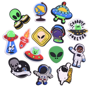 nieuwe doos Charmes Croc Accessoires PVC alien astronaut Schoen Decoratie Voor verstoppen accessoires jibz Meisjes Kids Party X-mas Gifts
