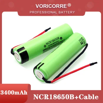 Nieuwe Originele NCR18650B 3.7 v 3400mAh 18650 Oplaadbare Lithium Batterij Lassen Silica gel Kabel DIY batterijen