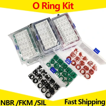O-Ring Assortiment Kit Rubber afdichtring Set Waterdichte Pakkingen,Nitril,Fluor,Silicone Drie Opties NBR, FKM VMQ