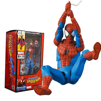 Originele Mafex 185 Klassieke Spiderman Actiefiguren Speelgoed 1/12 6 Inch Spider-Man Standbeelden Model Poppen Collectible Ornamenten Cadeau