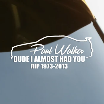 Paul Walker 1973-2013 Die-Cut-Vinyl Sticker-Auto Sticker Waterdichte Auto Decors op de Auto-Body Bumper achterruit Laptop #S60300