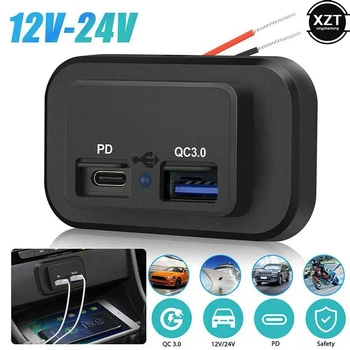 QC3.0 PD Dual Car Charger met USB Poort Oplader voor RV Snelle Oplader Adapter Stopcontact Lader