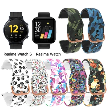 Quick Release Riemen Voor Realme Horloge 3 2 S Pro Smart Watch Band Zachte Afdrukken Siliconen Armband Voor Realme Horloge Van De Pols Correa