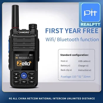 Realptt Microfoon van Radio Zello Poc Echte Radio Ptt Bluetooth-Netwerk 4G Walkie Talkie voor de Jacht Trolley Talkie