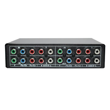 RGB Component Selector Switch 5 RCA 3-Weg YPBPR-Kabel Component Schakelaar AV-Wisselaar Voor PS2 Wii DVD-Speler, TELEVISIE