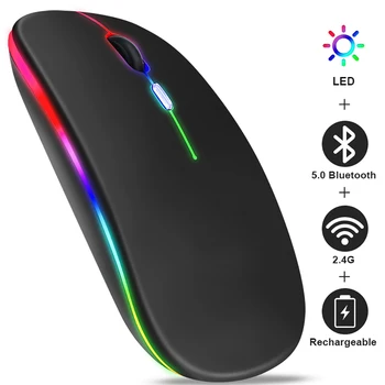 RGB Draadloze Muis Stil Bluetooth Mouse Draadloze Muis Met LED-Achtergrondverlichting en een USB-Oplaadbare Muizen Ergonomische Mause Voor PC