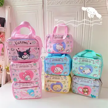 Sanrio Hello Kitty Draagbare Lunch Bag Kuromi Cinnamoroll Mijn Melodie School Bento Draagbare Diner Container Picknick Opslag Van Voedsel