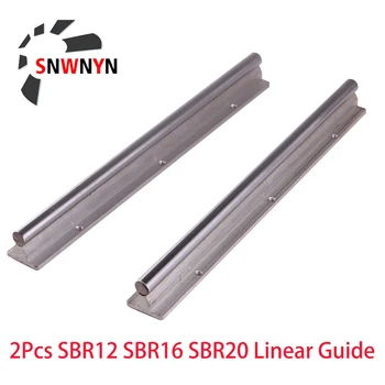 SBR12 SBR16 SBR20 Lineaire geleidingsrail 2PCS 12mm 16mm 20mm Lengte 300 500 1000 mm Volledig Ondersteund Lineaire Rail As Staaf Voor CNC-Deel