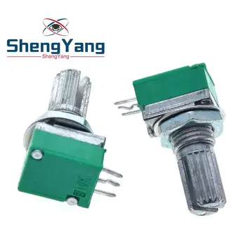 ShengYang 10pcs B1K B2K B5K B10K B20K B50K B100K B500K Audio Versterker Verzegeld Potentiometer 15mm As 3pins RK097N