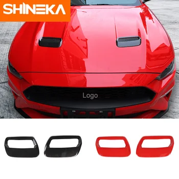 SHINEKA Auto Stickers Voor Ford Mustang Carbon Fiber Motorkap motorkap luchtuitlaat Decoratie Accessoires Voor Ford Mustang 2018+