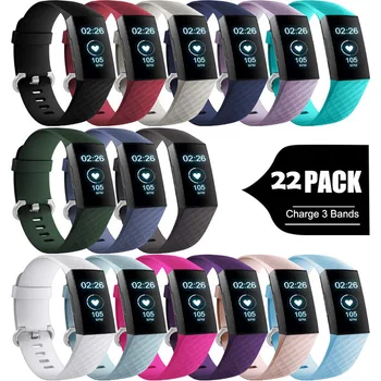 Siliconen Sport Banden voor Fitbit Laden 3 / Kosten 4 Tracker Klassieke Kleine Grote Armband Armband voor Vrouwen Mannen