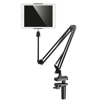 T2 Metalen Bureaustandaard Lange Arm Tablet Stand Bed Desktop Lui Beugel Ondersteuning Voor IPad, Smartphone Houder Microfoon Arm
