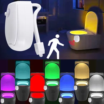 Toilet Nacht Licht 8 Kleuren PIR Motion Sensor Wc-Verlichting LED Toilet Nacht Lamp Wc-pot Verlichting Voor Badkamer Toilet