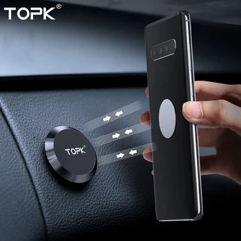 TOPK Magnetische Auto Telefoon Houder Dashboard Mobiele Telefoon Stand-Stuur Houder Magnetische Muur Houder voor de iPhone, Samsung Xiaomi