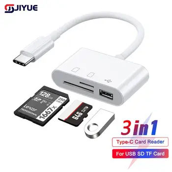Type-C Adapter TF CF SD Memory Card Reader OTG Schrijver Compact Flash USB-C Voor IPad Pro Huawei Voor Macbook USB Type C Cardreader