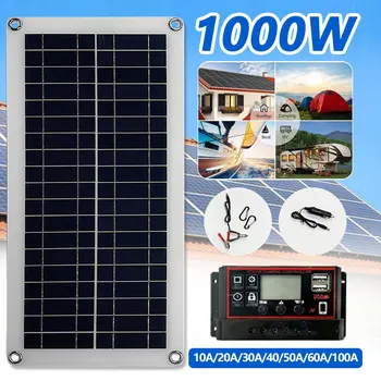 Van 20W-1000W zonnepaneel 12V Zonne-Cel 10A-100A-Controller Zonnepanelen voor Telefoon Auto MP3-PAD-Lader Buiten batterijvoeding