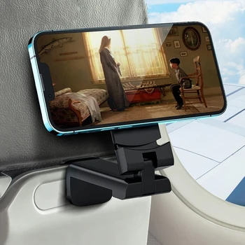 Vliegtuig Telefoon Houder Clip Draagbare Reizen Staan Bureau Opvouwbare Roterende Selfie Holding Trein Stoel Mobiele Telefoon Beugel Ondersteuning