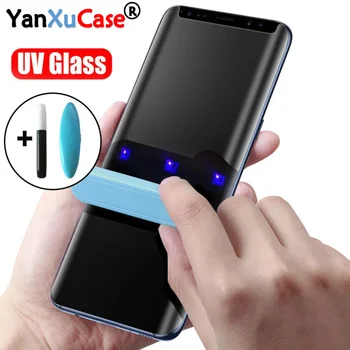 Volledige Vloeibare UV-Gehard Glas Voor Samsung Galaxy S20 Ultra S10 E 5G S9Plus Volledige Dekking Screen Protector Op Opmerking 10 plus 9 8 Glazen