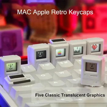 Voor MAC-Macintosh Classic Retro Apple Toetsen 2Pcs Mechanische Toetsenbord Mx-Schakelaar Verlicht RGB 61 64 87 Toetsen ESC 1.5 U op het Tabblad Toetsen
