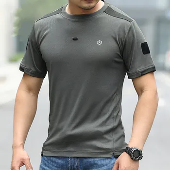Zomer Outdoor Snel Droog Korte Mouw T-shirt voor Mannen is Dun, Ademend Sport Losse Leger Fan Tactische T-Shirt Tops
